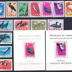 DB1 Congo 1963 Fauna Pasari 14 v. + 2 SS MNH