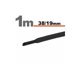 Tub termocontractibil negru 38mm/ 19mm 1m 11029F-1