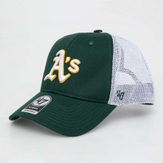 47brand șapcă MLB Oakland Athletics culoarea verde, cu imprimeu B-BRANS18CTP-DG