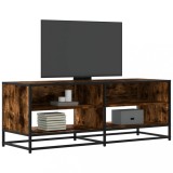 Cumpara ieftin Dulap TV stejar fumuriu, 120,5x40x46 cm lemn prelucrat și metal