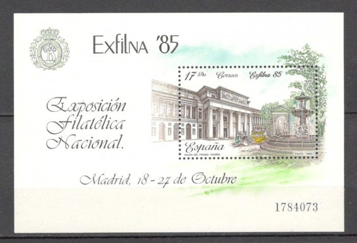 Spania.1985 Expozitia filatelica EXFILNA-Bl. SS.247
