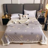 Cumpara ieftin Patura Cocolino cu Blanita pentru Pat Dublu, Stelute, Gri - JOJ735