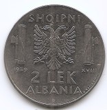 Albania 2 Lek 1939 - Victor Emmanuel III, Acmonital, 30 mm, Magnetic, KM-32, Europa