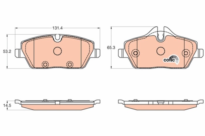 TRW GDB2038 COTEC set placute frana,frana disc