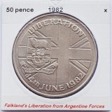 2885 Falkland 50 pence 1982 Elizabeth II (Falkland Liberation) km 18, America Centrala si de Sud