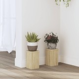 vidaXL Suporturi de plante 2 buc. sonoma 10x10x18 cm lemn prelucrat 852881