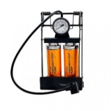 Pompa auto de picior profesională, dublu piston, cilindri aluminiu, manometru Bar/Psi