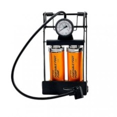 Pompa auto de picior profesională, dublu piston, cilindri aluminiu, manometru Bar/Psi