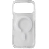 Husa spate transparent cu alb, magnet, colturi intarite, TPU cu plastic, pentru Apple iPhone 17 Pro Max