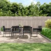 VidaXL Set mobilier grădină cu perne, 7 piese, negru, poliratan &amp; oțel 3187070