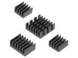Radiator Aluminiu Negru Raspberry Pi 4 B - Set 4 Bucăți