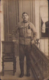 B2943 Soldat austro-ungar de origine rom&acirc;nă, cu șnur de specialist poza veche