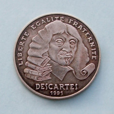 FRANTA - 100 Francs 1991 - Rene Descartes - Argint 15 g foto