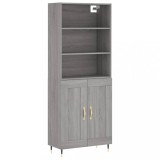 Cumpara ieftin Dulap inalt, gri sonoma, 69,5x34x180 cm, lemn compozit