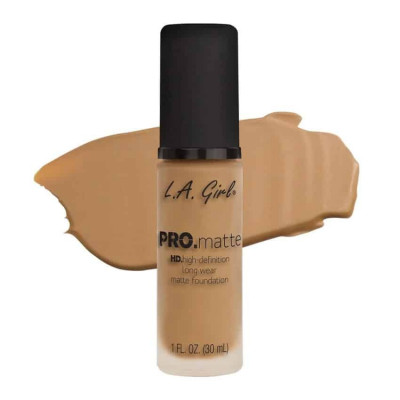 Fond de ten cu putere mare de acoperire și finish mat L.A.Girl PRO Matte Ultra Mat, 30ml - 675 Medium Beige foto