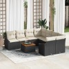 VidaXL Set de canapele pentru grădină cu pernă 9 pcs Negru Rattan poli 3347810