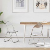 vidaXL Scaun pliant 2 pcs Alb 48 x 43,5 x 81 cm Piele artificială 42029044