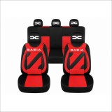 Set Huse Scaune Universale Nero Rosu Personalizate cu Dacia Nou