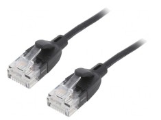 Patch cord UTP Cat6a Negru 1m Aurit