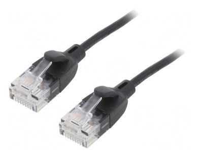 Patch cord UTP Cat6a Negru 1m Aurit foto