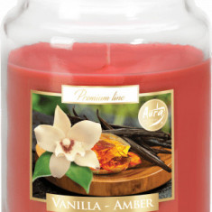 Lumanare parfumata bispol borcan premium line - vanilla - amber