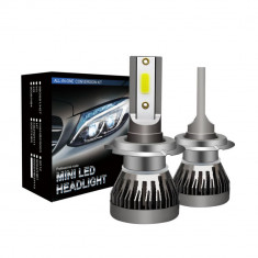 Set 2 becuri LED auto H7, 11000 lumeni, 110W per set, 6000K - alb