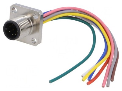 Soclu M12 8 pini tată IP67 30V 2A foto