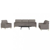 vidaXL Set de canapele, 3 piese, gri taupe, textil