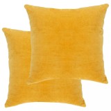 Cumpara ieftin Perne decorative, 2 buc., galben, 45 x 45 cm, catifea bumbac