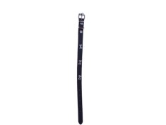 Zgarda ciocolatiu accesoriu os, piele naturala, pentru caini mici, 35 x 1.5 cm, diametru 22-30 cm