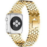 Curea iUni compatibila cu Apple Watch 1/2/3/4/5/6, 38mm, Jewelry, Otel Inoxidabil, Gold