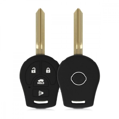 Husa Cheie Auto pentru Nissan - 4 Butoane, Silicon, Negru, 49187.01 foto