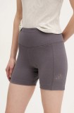 Adidas pantaloni scurti ALL SZN RIB femei, culoarea violet, neted, high waist, JJ1233