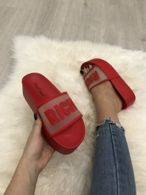 Papuci dama rosii cu platforma marime 38, 39, 40, 41+CADOU foto