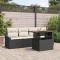 vidaXL Set de canapele pentru grădină cu pernă 5 pcs Negru Rattan poli 3349767