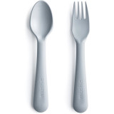 Cumpara ieftin Mushie Fork and Spoon Set tac&acirc;muri Cloud 2 buc