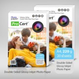 Hartie FOTO Glossy printabila fata-verso 220g A4, ProCart