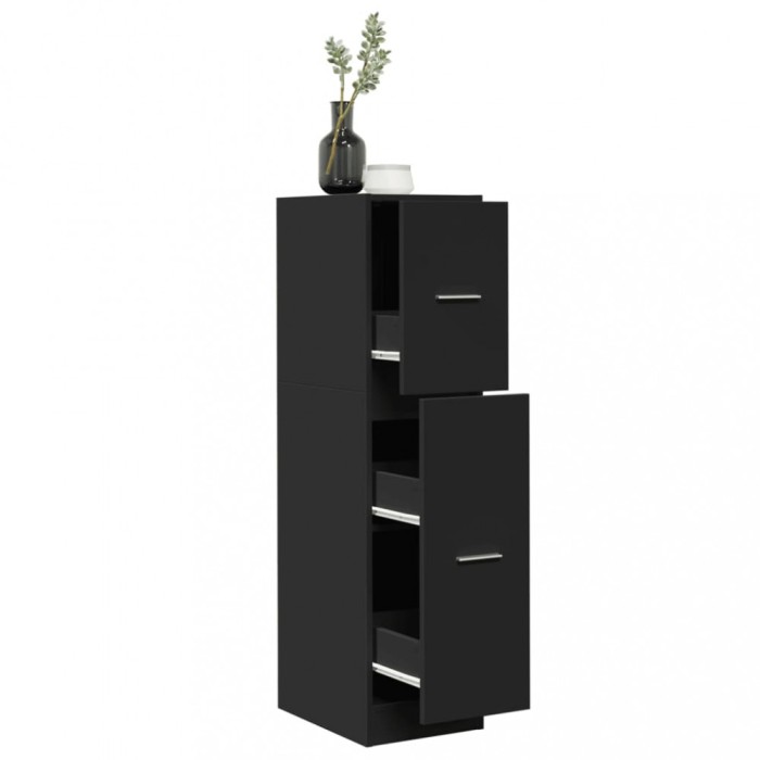 Gossi dulap de farmacie, negru, 30x41x118 cm, lemn prelucrat