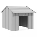 VidaXL Casă pentru c&acirc;ini cu acoperiș 85x107x81 cm oțel galvanizat