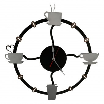 Ceas de perete metalic Krodesign Coffee Time, diametru 50 cm foto