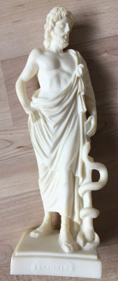 Statue / Sculptură alabastru - Grecia - Esculap - Medicină foto