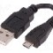 Cablu USB A mufa, USB B micro mufa, USB 2.0, lungime 0.1m, negru, QOLTEC - 50520