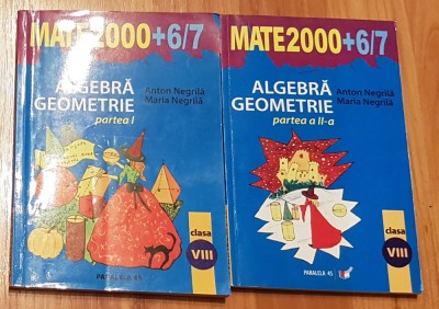 Algebra, Geometrie Clasa a VIII a de Anton si Maria Negrila (2 vol) foto