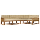 vidaXL Set de canapele de exterior cu pernă 5 pcs Natural și Bej 3382571