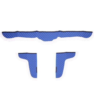 Set perdele decor cabina camion, velur albastru-alb universale Mega Drive foto