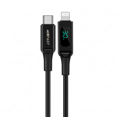 Cablu Acefast MFI USB Tip C - Lightning 1,2 M, 30 W, 3 A Negru (C6-01 Negru) C6-01-C-L BLACK