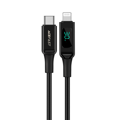 Cablu Acefast MFI USB Tip C - Lightning 1,2 M, 30 W, 3 A Negru (C6-01 Negru) C6-01-C-L BLACK foto