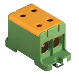 Clema terminala conexiune 1 pol verde galben Cu-Al 4x95mm &sup2;, , , , , , , montare pe sina DIN 35mm 220A (Al) 245A ( Cu), Pollmann