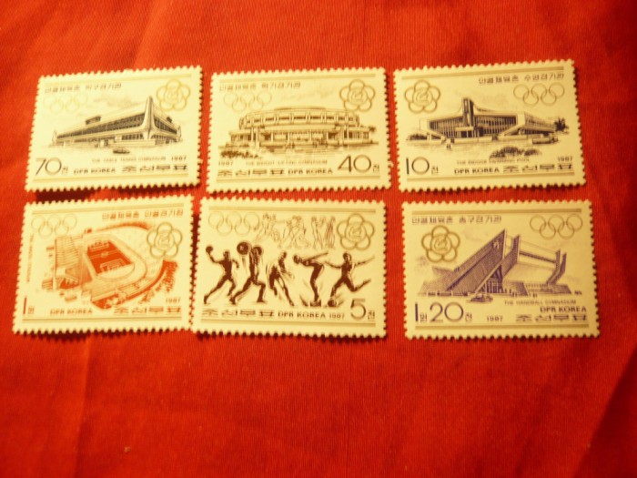 Serie Koreea DRP 1987 - Stadioane Olimpice , 6 valori