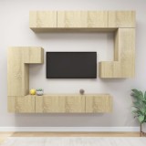 VidaXL Set de dulapuri TV, 8 piese, stejar sonoma, PAL